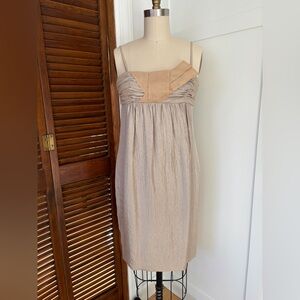 BCBG Sleeveless Champagne Empire-Waist Cocktail Dress